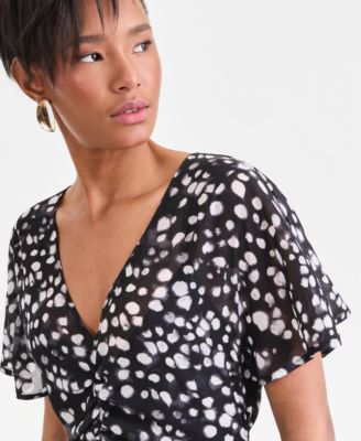 Women's Printed Ruched Midi Dress