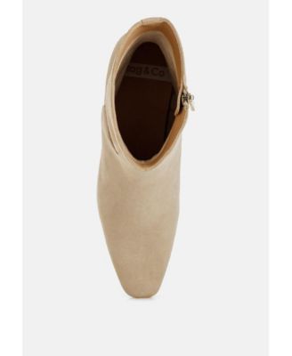 Womens Hakra Flared Heel Suede Boots