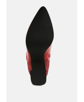 Womens Mimosa Mesh Detail Pointy Ankle Boots