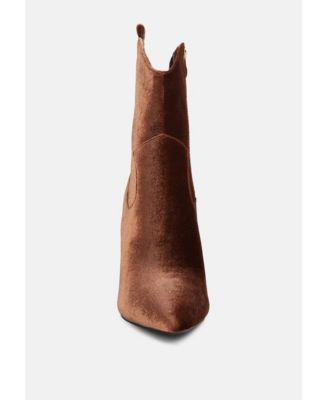 NAT-LOVE Womens Velvet Cow Girl ankle boot