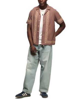 Men's Detailed Camp Collar Short Sleeve