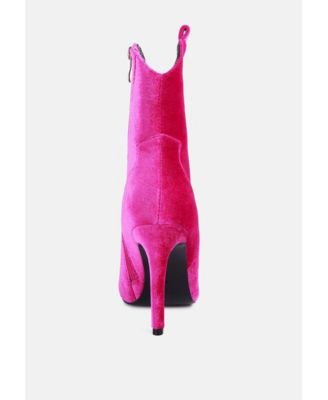 NAT-LOVE Womens Velvet Cow Girl ankle boot