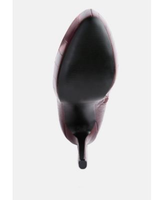 Womens orion high heeled croc ankle boot