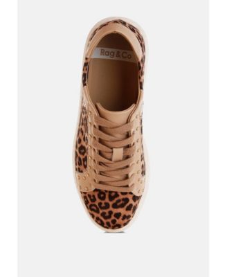 Womens Flippin Studded Leopard Print Chunky Sneakers