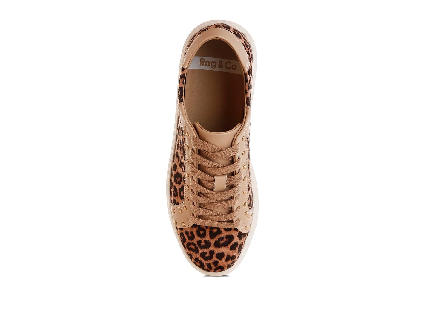 Женские кроссовки Rag & Co Flippin Studded Leopard Print Chunky, цвет: Коричневый — фото 5