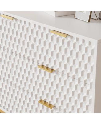 Modern 7 Drawer Dresser for Bedroom, Chest of Drawers for Closet with Deep Drawers and Wide Top, Long Wooden Dresser for Living Room, Hallway