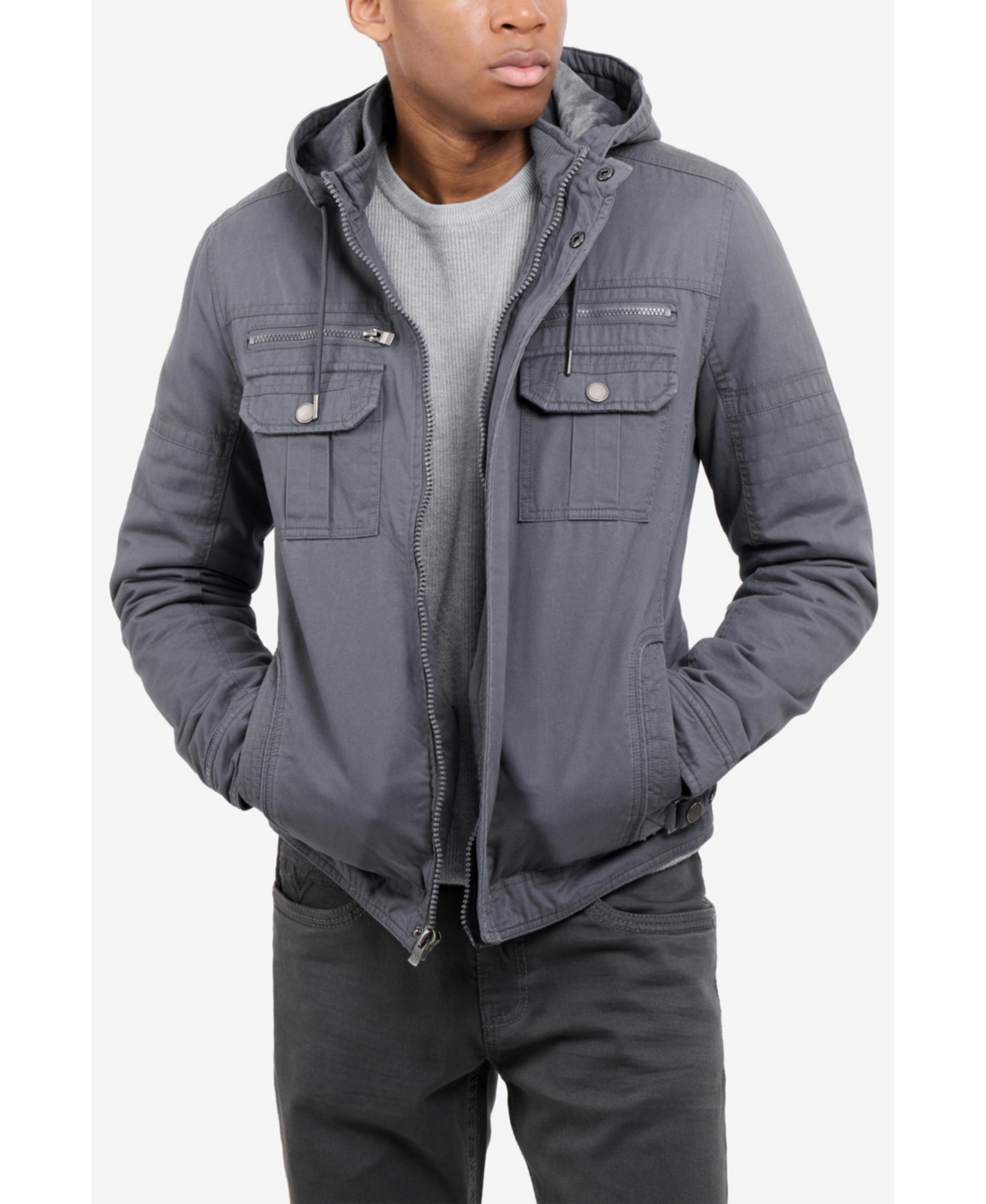 Xray Men's Hooded Military Jacket