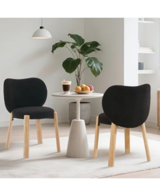 Set of 2 Heart-Back Teddy Vanity Chairs, Armless Small-Space Seating, 300LBS Capacity, Fits Under 24" Desks