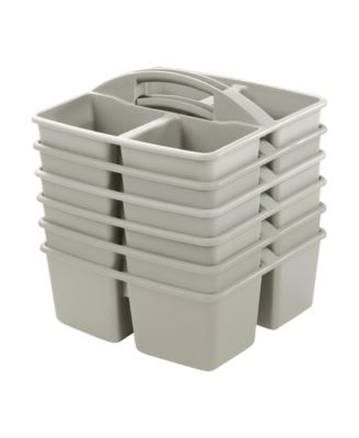 4-Compartment Medium Caddy, Grey, 6-Pack