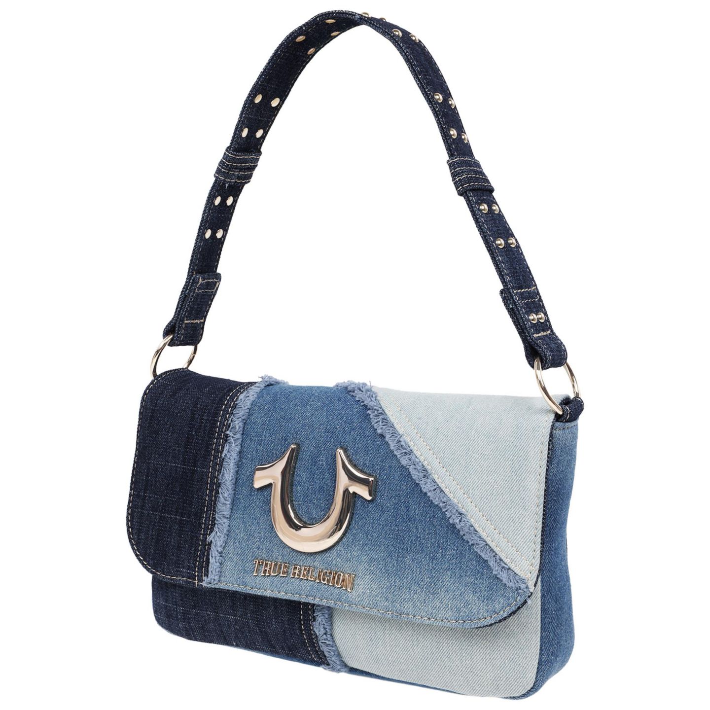 Женская сумка True Religion Frayed Denim Horseshoe Hobo, цвет: Джинсовый / Синий — фото 3