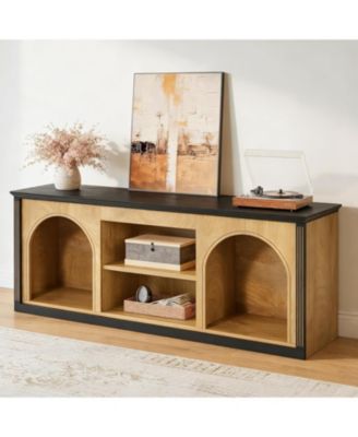 TV Stand with Storage for 65 inch TV, Entertainment Center with Arched Shelves, Color Matching, Media Display Console