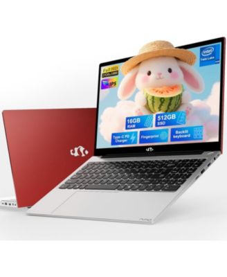 15.6" FHD IPS Student Laptop 16GB RAM 512GB SSD, 4 Cores 13th Gen Intel N150 3.6GHz Fingerprint Wi-Fi 6