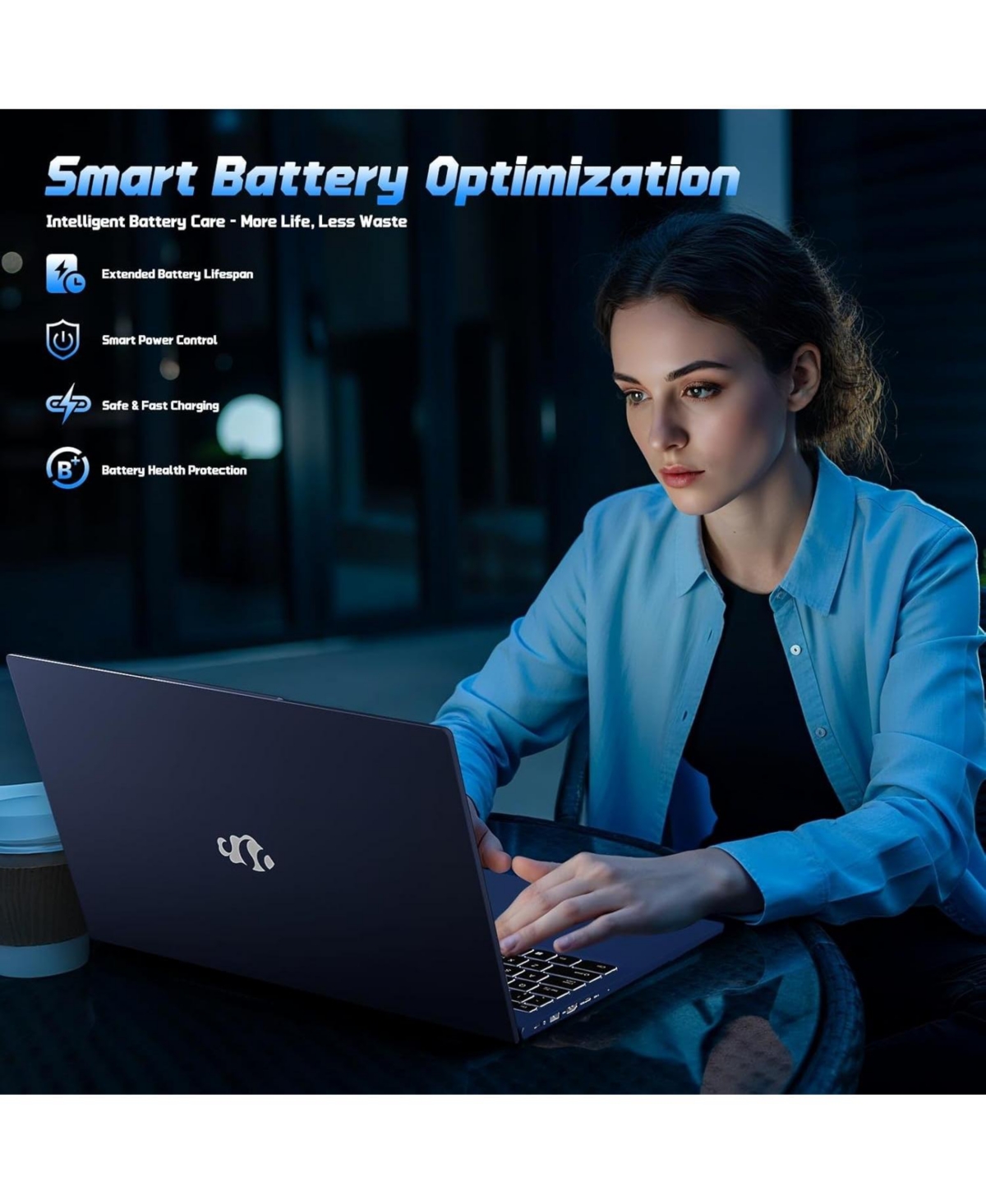 Nimo 15.6" Fhd Ips Student Laptop 16GB Ram 512GB Ssd, 4 Cores 13th Gen Intel N150 3.6GHz Fingerprint Wi-Fi 6