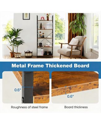 5-Tier Narrow Bookshelf, Modern Design, Space-Saving, Durable, Easy Assembly