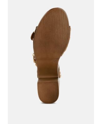 Rag and Co Women's Lhasa Real Suede Leather Clog Sandals