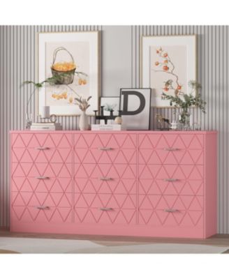 9 Drawer Dresser, 63 in Black Dresser for Bedroom with Power Outlet, Wide Drawer, Dressers Chests of Drawers