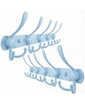 5-Tri Stainless Steel Coat Rack, Heavy Duty, Blue, for Entryways & Bathrooms