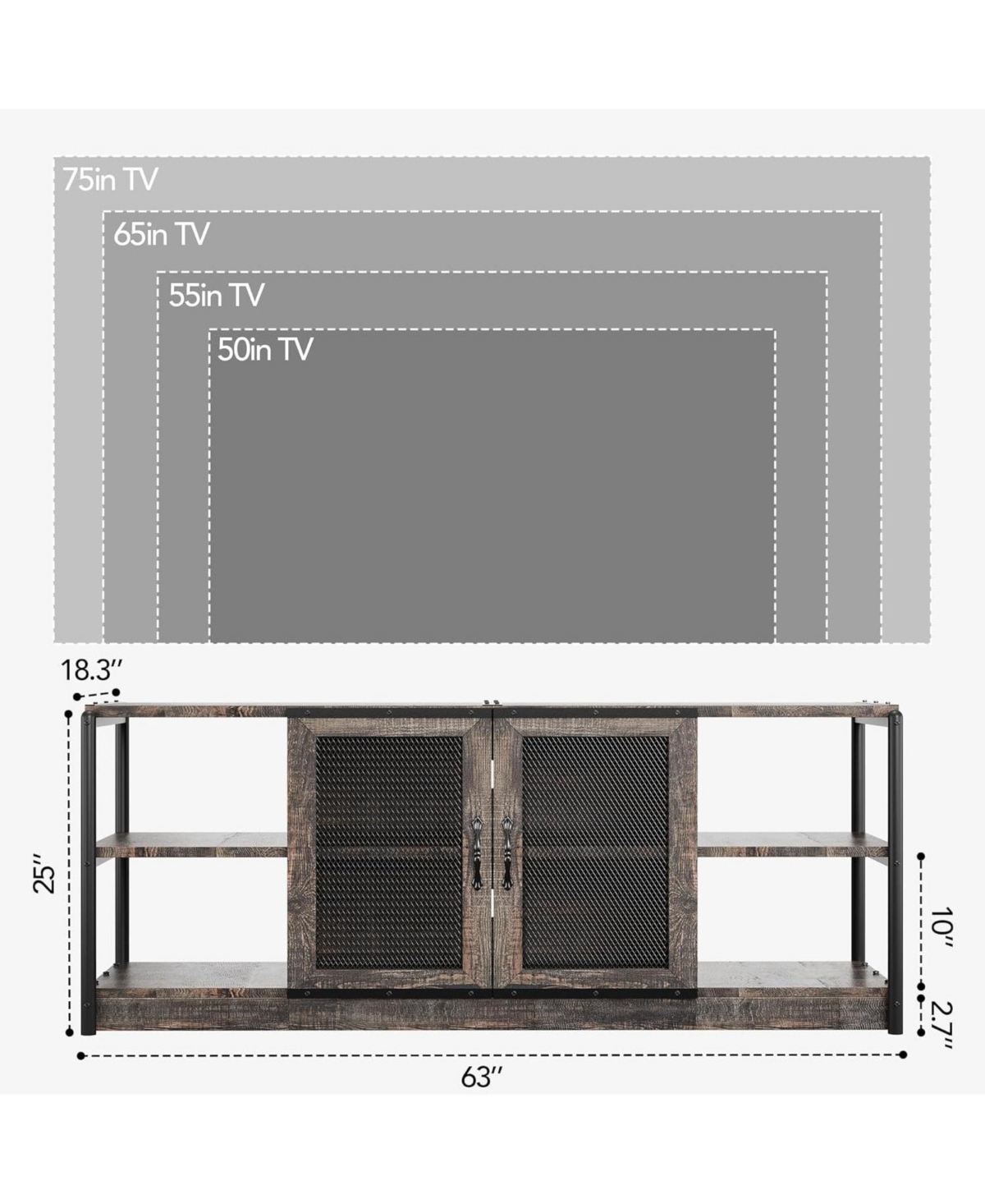 gaomon Farmhouse Tv Stand for inches TVs, Entertainment Center with Storage Cabinet and Mesh Doors
