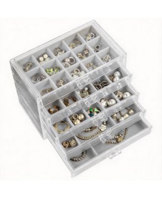 5-Drawer Jewelry Organizer with Adjustable Velvet Trays