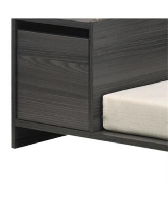 47" Pet Bed Sofa with Storage, Ash Gray Modern Dog Bed & Cat Couch, Plush Cushion & Side Compartment