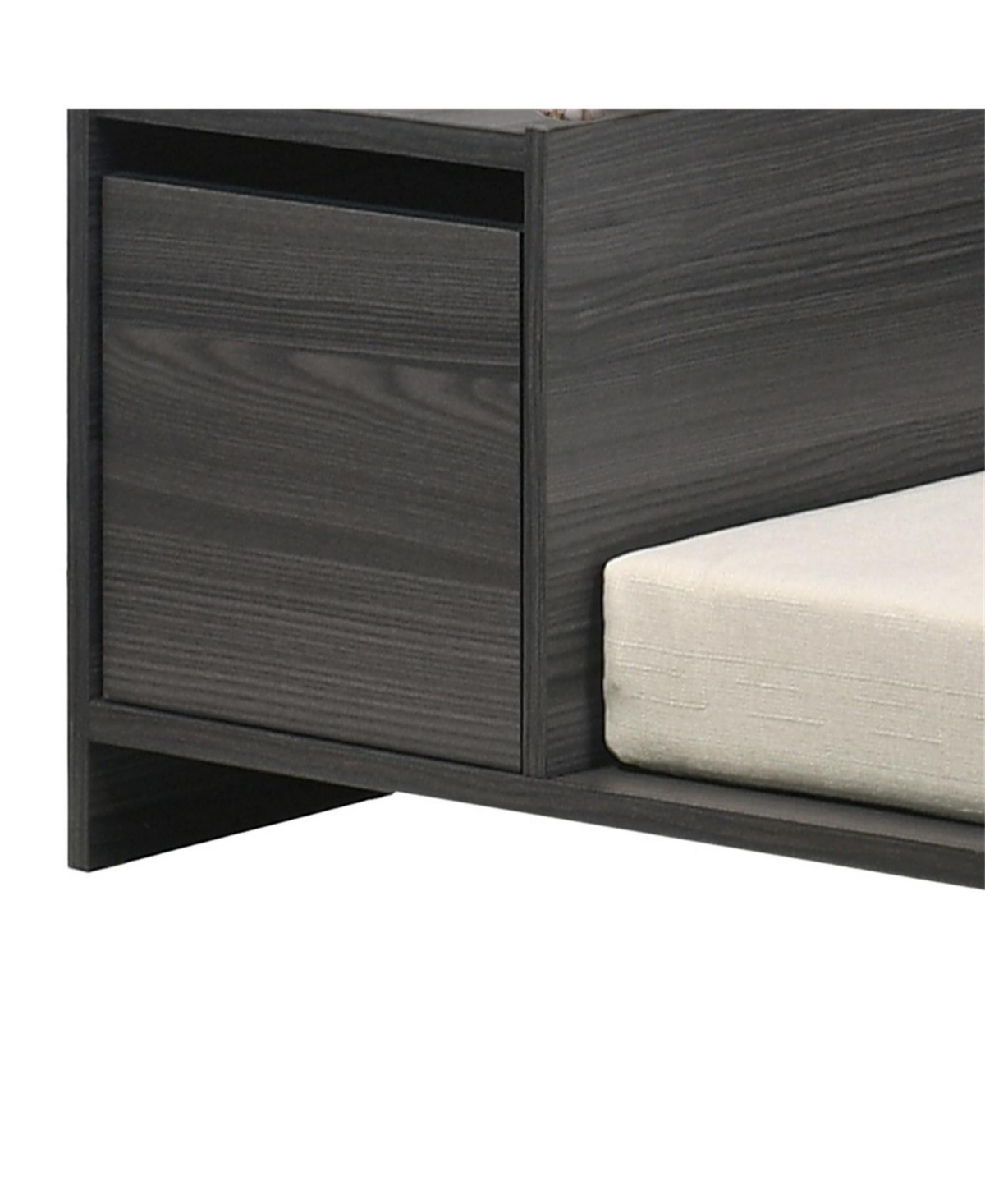 Aostirmotor 47" Pet Bed Sofa with Storage, Ash Gray Modern Dog Bed & Cat Couch, Plush Cushion & Side Compartment