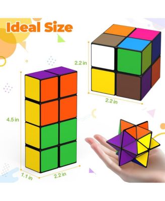 2-in-1 Split Magic Cube, Transformable Fidget Toy, Morphs into Star & More
