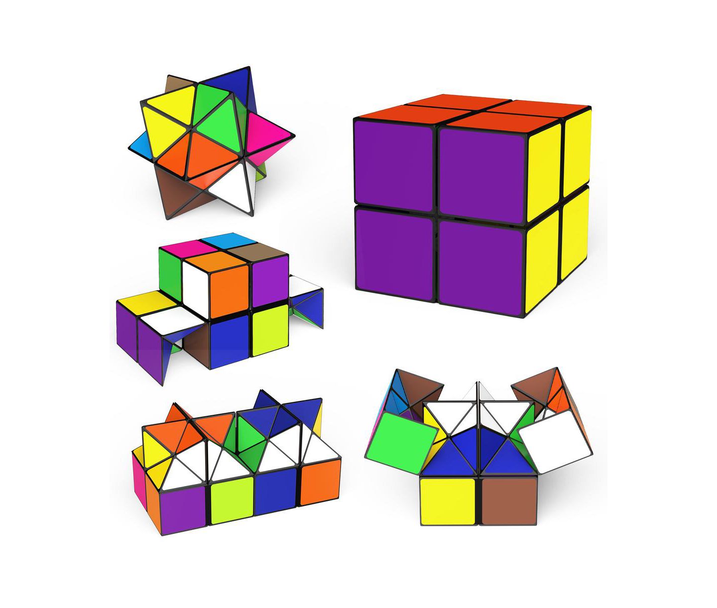 Детский пазл Bruce & Shark Magic Cube 2-in-1 Transformable Fidget Toy Puzzle, Ages 8+, цвет: Зелёный — фото 1