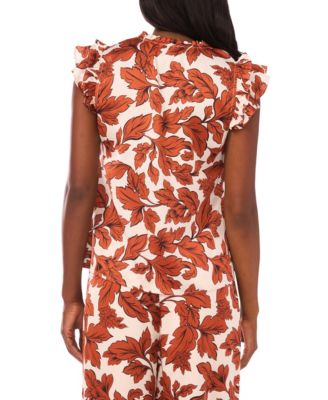 Women's V-Neck Flutter-Sleeve Top