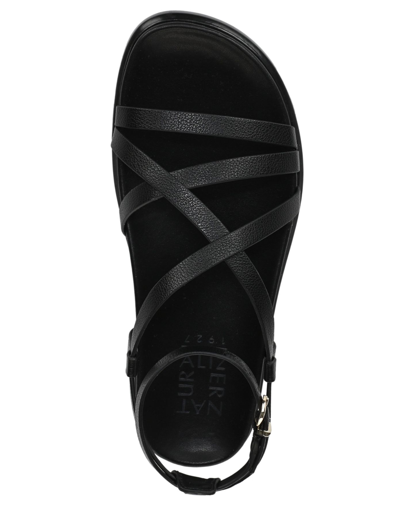 Женские сандалии Naturalizer Fame Strappy Flat, цвет: Чёрная искусственная кожа — фото 4