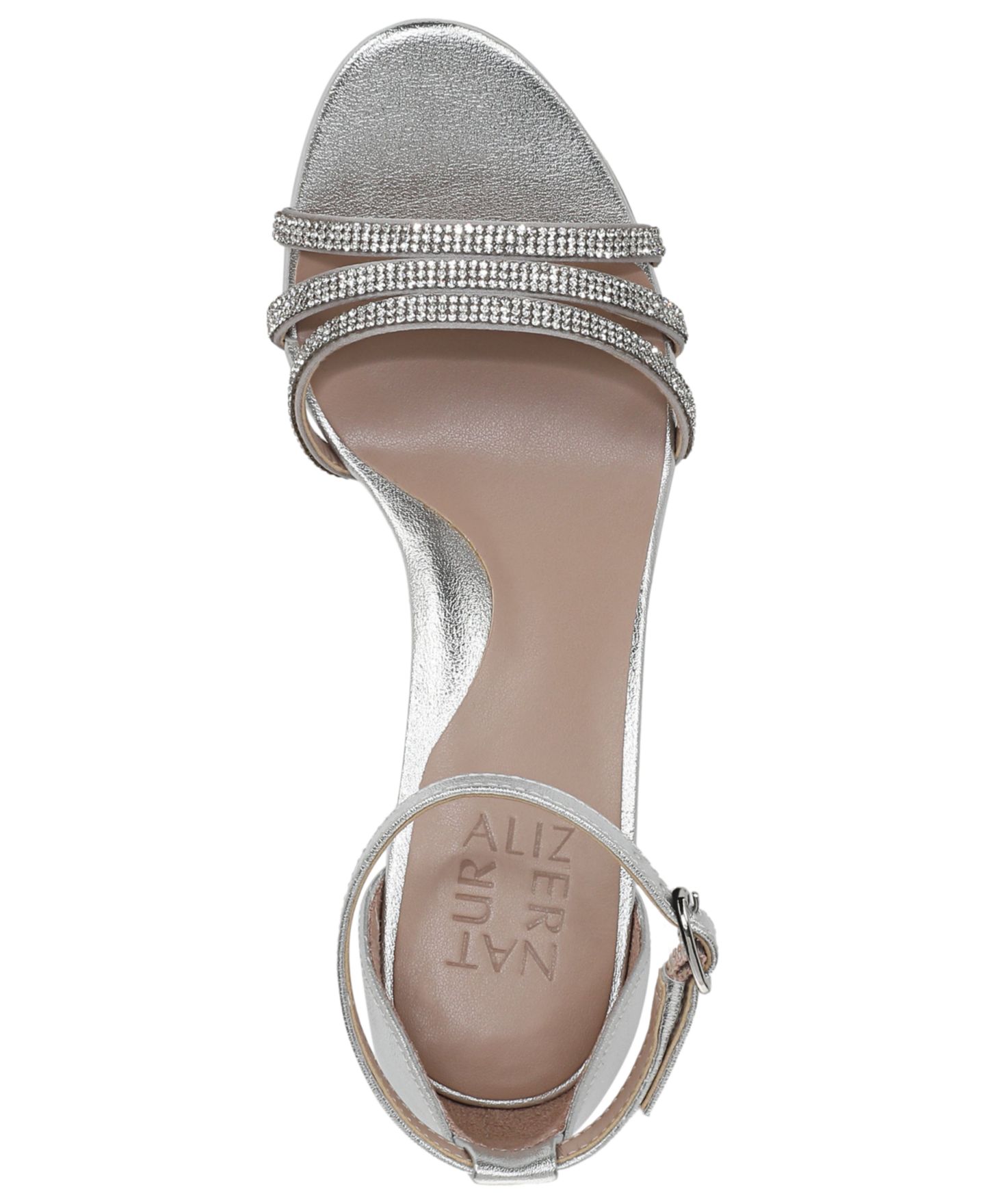 Женские сандалии Naturalizer Heidi 2 Strappy Dress Sandals, цвет: Серебряный атласный — фото 4