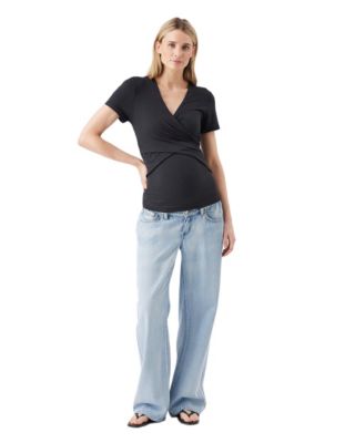 Maternity Ripe Luxe Knit Embrace Nursing Tee Black