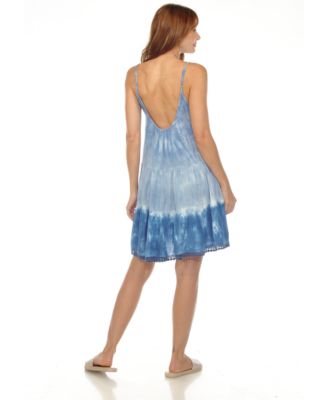 Women's Spaghetti Strap Tiered Short Swim Dress