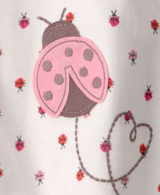 Baby Girls' Ladybug Print Flutter-Sleeve Romper