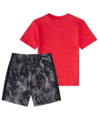 Baby Boys' Short-Sleeve T-Shirt and Printed Shorts, 2-Piece Set