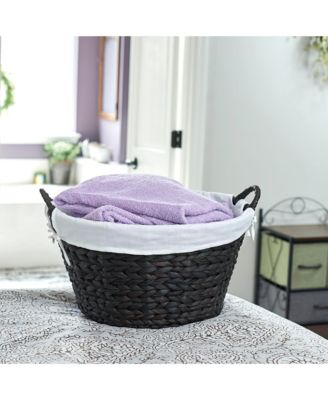 Round Wicker Laundry Basket with Handles