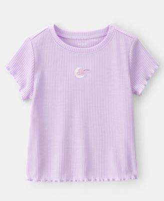 Girls' Toddler 2T-5T Moon Rib Loose-Fit Top and Pants, 2-Piece Pajama Set