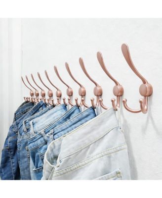 Stainless Steel Wall Hook Rack, 5-Tri Hooks, Anti-Tear, Fits Many Rooms