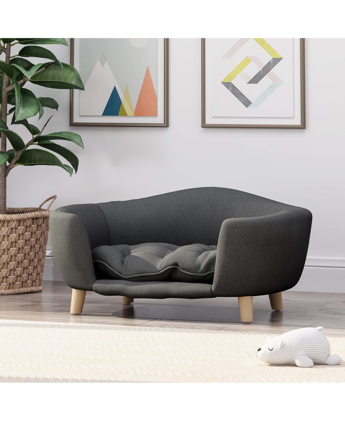 Aostirmotor Small Dog Corduroy Sofa Bed