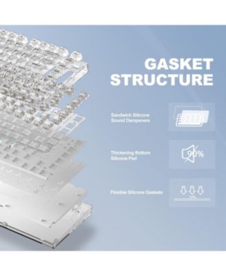 X75 PRO 82 Key Wireless Hot Swappable Mechanical Gaming Keyboard with Transparent Keycaps,Gasket Mount,BT5.0/2.4G/USB-C Kailh Jellyfish Switch