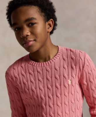 Boys' 8-20 Cable-Knit Cotton Sweater