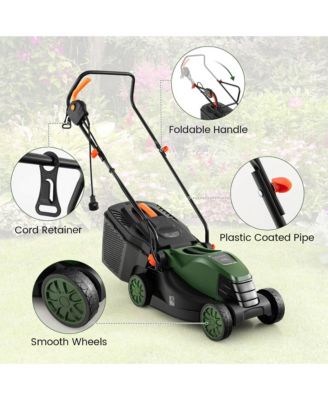 Electric Corded Lawn Mower 12-AMP 14-Inch Walk-Behind Lawnmower with Collection Box