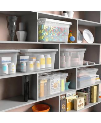 6-Pack Clear 7 Quart Stackable Storage Bins with Latches