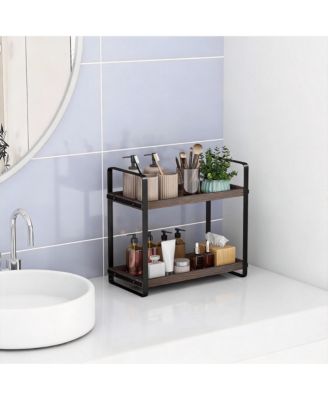 2-Tier Wood Bathroom Organizer