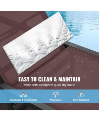 Folding Aluminum Patio Chaise Lounge Chair for Pool and Beach