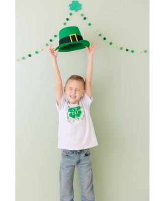 Toddler Boys Lucky Shamrock Checkered St. Patrick's Day Short Sleeve T-Shirt