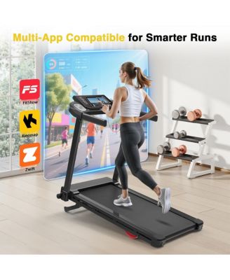 Foldable Treadmill with Auto Incline, 2.5HP Walking Treadmill for Home, 15% Incline Treadmill with Handles, 300 lbs Capacity