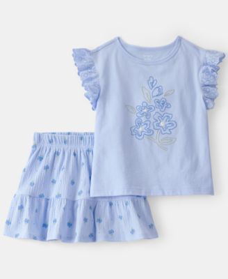 Girls' Toddler 2T-5T Floral Top & Skort, 2-Piece Set