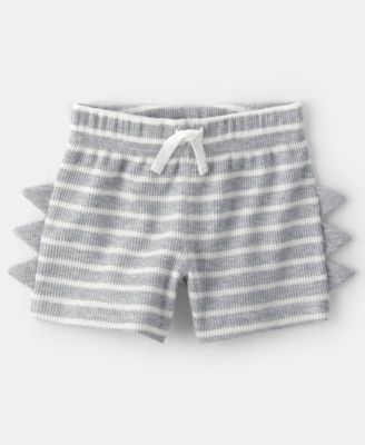 Baby Boys' Dino Spikes Waffle-Knit Short-Sleeve Bodysuit & Shorts, 2-Piece Set
