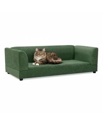 Oversized Pet Sofa for Medium/Large Dogs, Olive Green, 56.5"26"17" - Backrest, Armrests, Soft Cushion