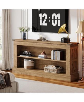 Farmhouse TV Stand for 70-Inch TV, 63" Entertainment Center with Storage, Modern Media Console Table